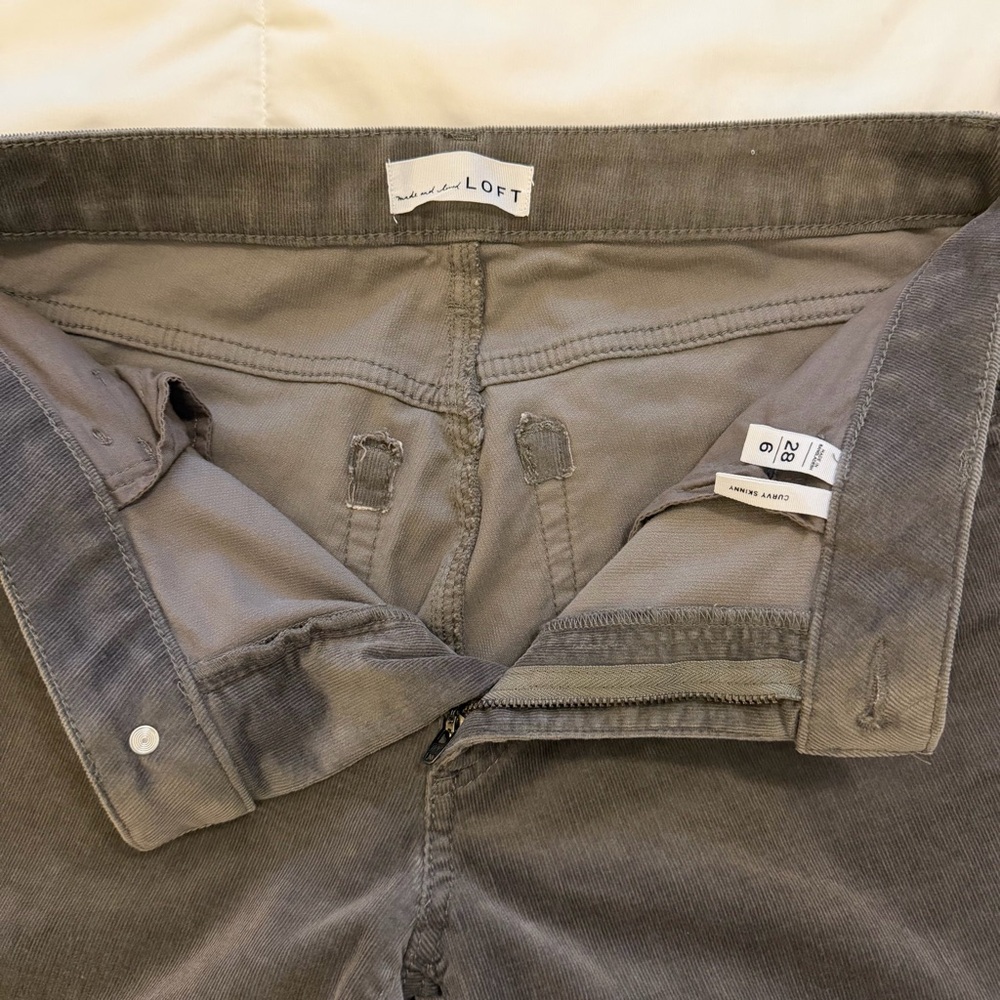 LOFT Women's Corduroy Straight Leg Jeans - Gray - Picture 4 of 9